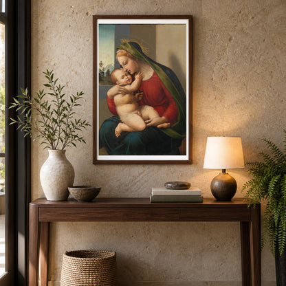 Madonna And Child By Francesco Granacci — Classical Art shown in a styled interior
