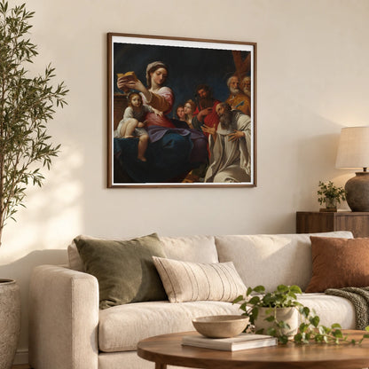 Madonna And Child With Saints By Ludovico Carracci — Classical Art shown in a styled interior