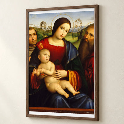 Madonna And Child With Saints Francis And Jerome By Francesco Francia — Classical Art classical art print by SaamCrafts