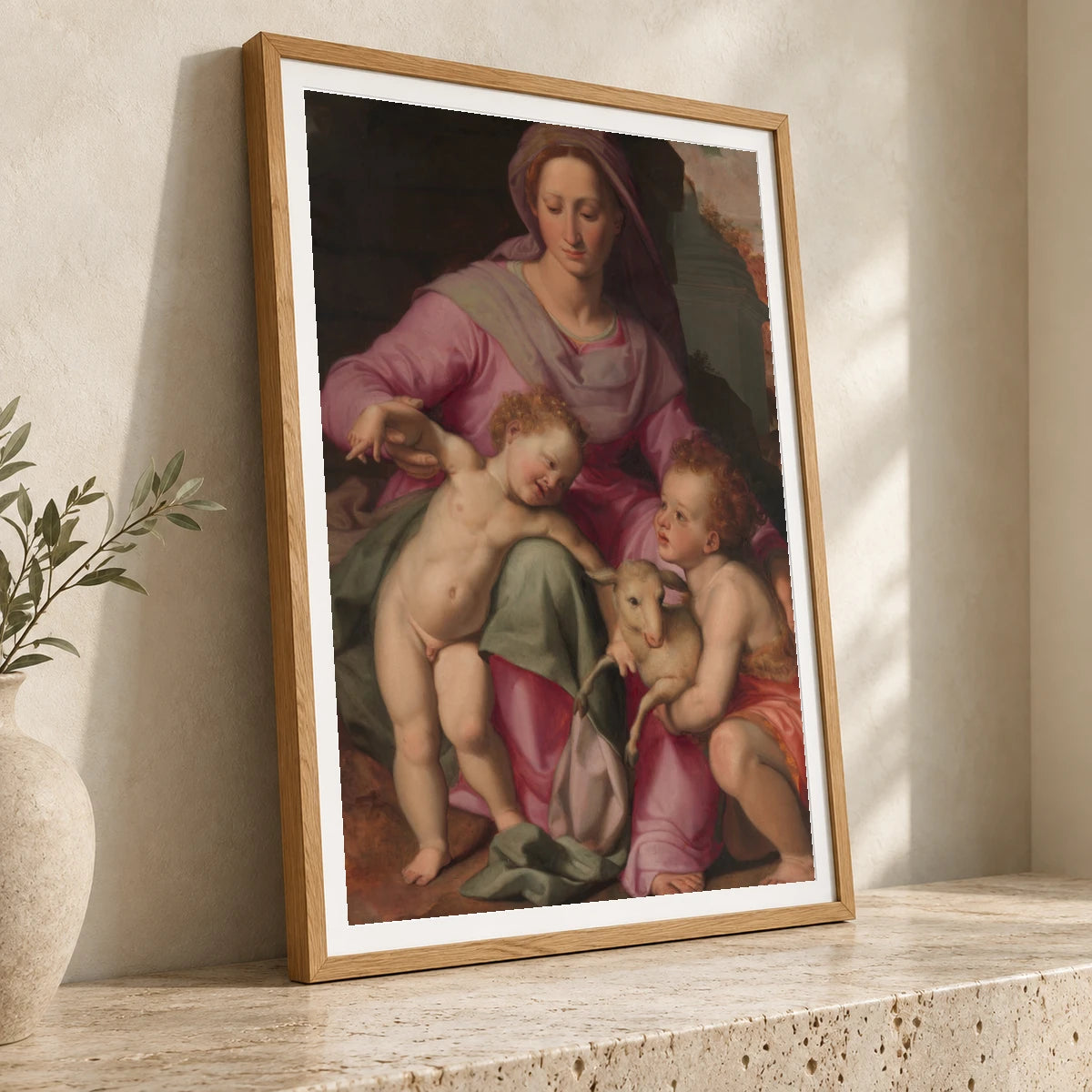 Madonna And Child With The Infant Saint John The Baptist By Santi Di Tito — Classical Art classical art print by SaamCrafts