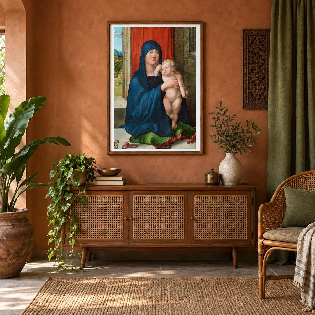 Madonna And Child — Classical Art shown in a styled interior