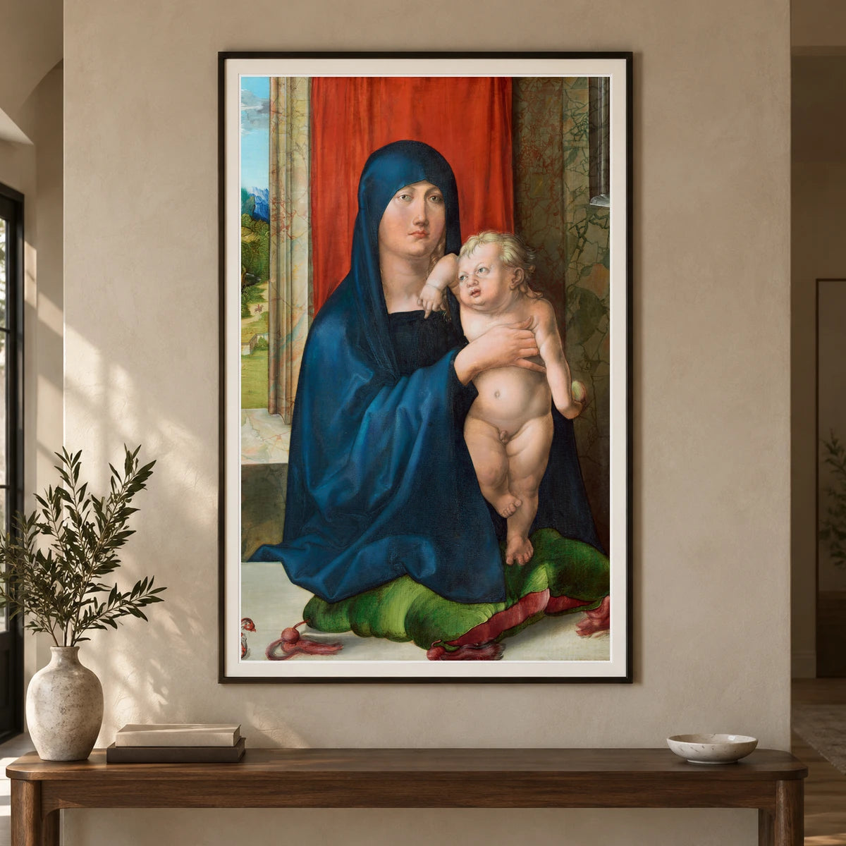 Madonna And Child — Classical Art shown in a styled interior