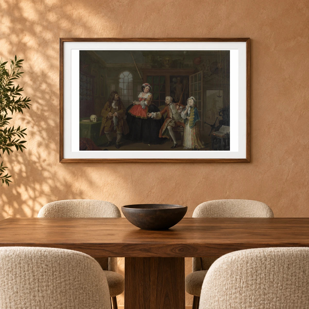 Marriage A La Mode 3, The Inspection. William Hogarth — Classical Art shown in a styled interior