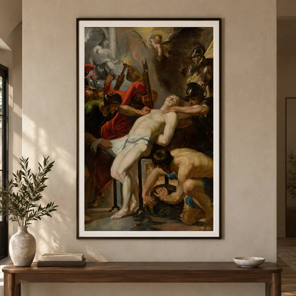 Martyrdom Of St., Peter Paul Rubens — Classical Art shown in a styled interior