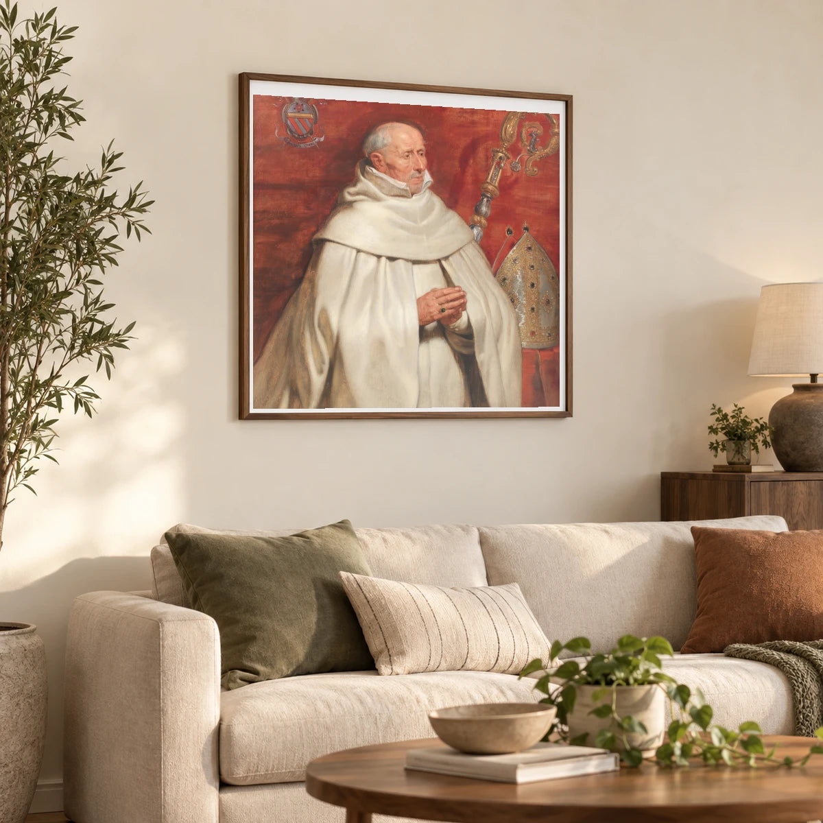 Matthaeus Yrsselius (1541 1629), Abbot Of Sint Michiel S Abbey In Antwerp — Classical Art shown in a styled interior