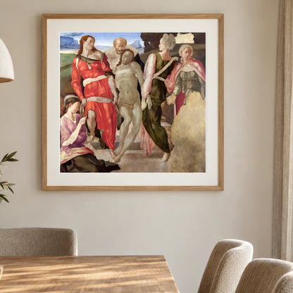 Michelangelo Buonarroti S The Entombment — Classical Art shown in a styled interior