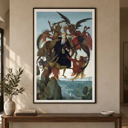 Michelangelo Buonarroti S The Torment Of Saint Anthony — Classical Art shown in a styled interior