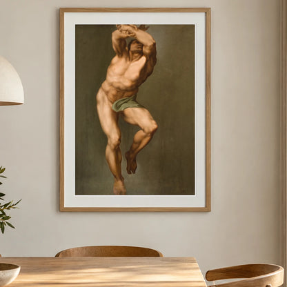 Paint Figure. After Michelangelo S Last Judgment In The Sistine Chapel By Nicolai Abildgaard — Classical Art shown in a styled interior