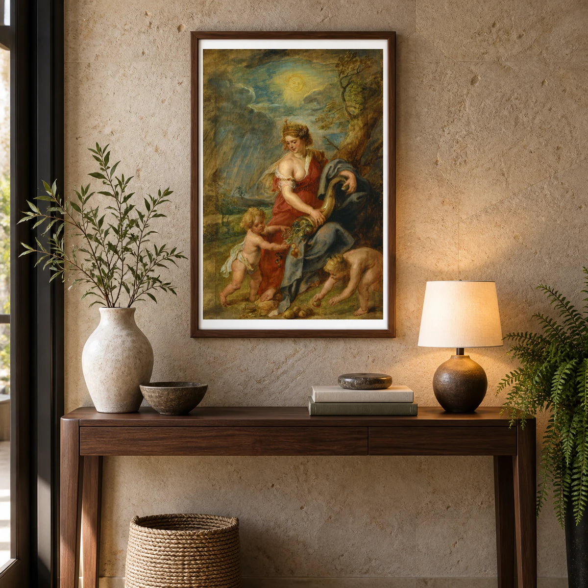 Peter Paul Rubens Abundance — Classical Art shown in a styled interior