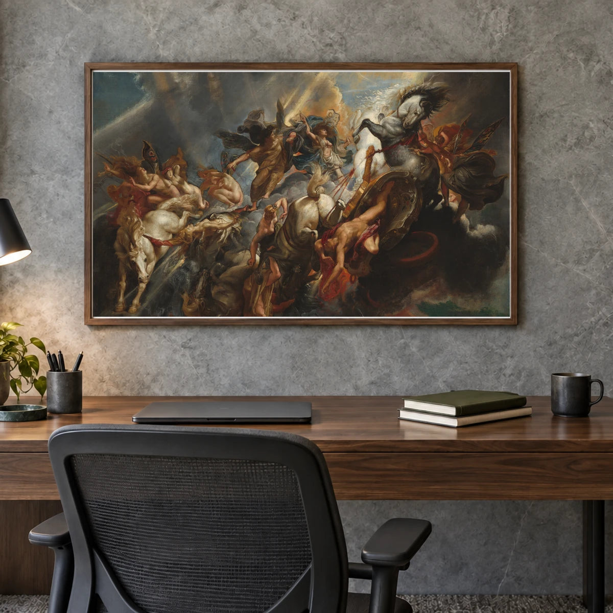 Peter Paul Rubens The Fall Of Phaeton — Classical Art shown in a styled interior