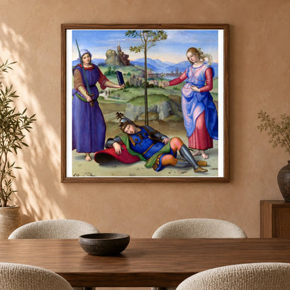 Raphael S An Allegory (vision Of A Knight) — Classical Art shown in a styled interior