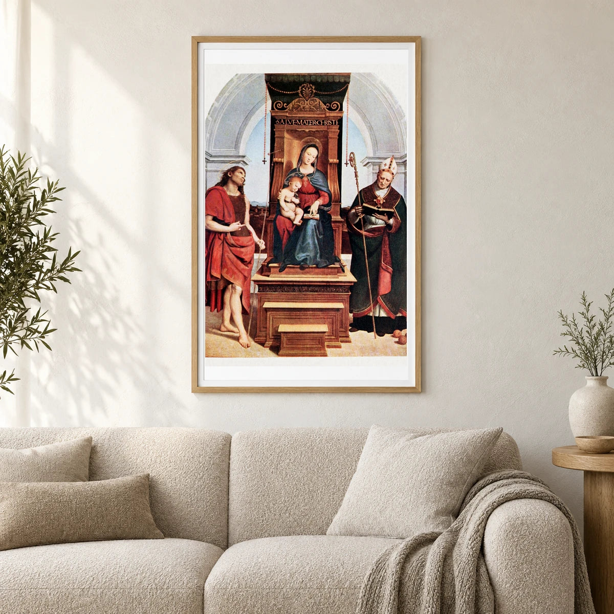 Raphael S Ansidei Madonna (1505) Famous — Classical Art shown in a styled interior