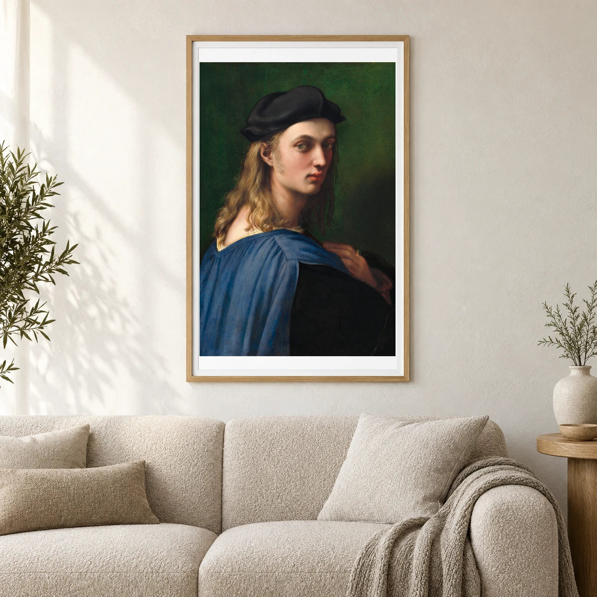 Raphael S Bindo Altoviti (ca. 1515) Famous Painting — Classical Art shown in a styled interior