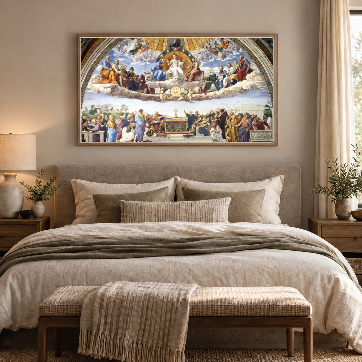 Raphael S Disputation Of The Holy Sacrament — Classical Art shown in a styled interior