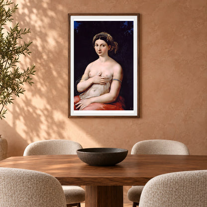 Raphael S La Fornarina (1518–1519) — Classical Art shown in a styled interior