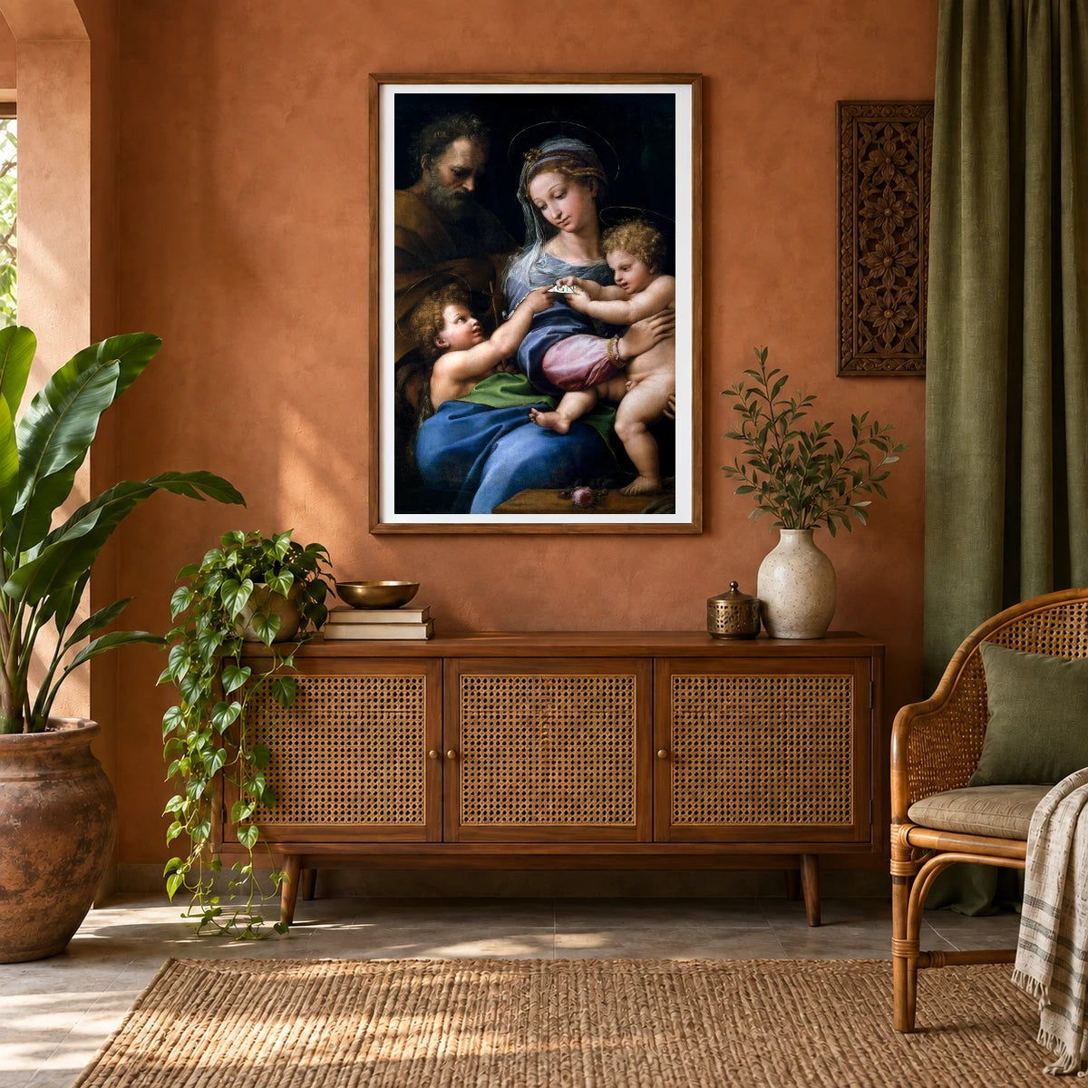 Raphael S Madonna Of The Rose — Classical Art shown in a styled interior