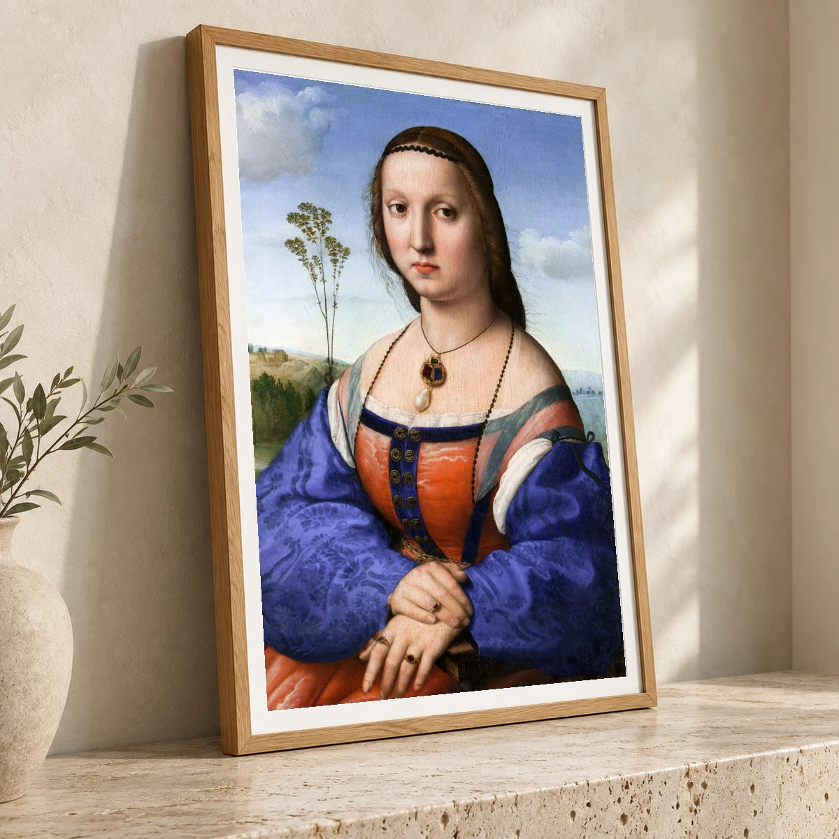 Raphael S Portrait Of Maddalena Strozzi Doni (ca. 1506) — Classical Art classical art print by SaamCrafts
