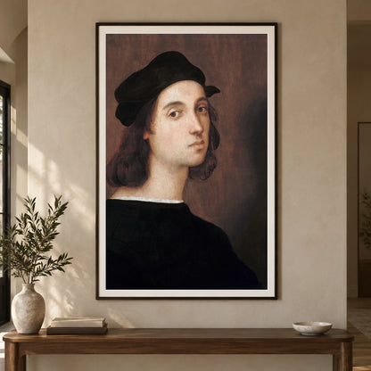 Raphael S Self Portrait (1506) Famous Painting — Classical Art shown in a styled interior