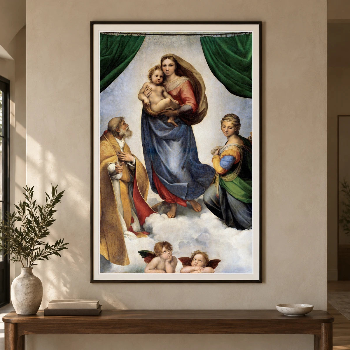 Raphael S The Sistine Madonna — Classical Art shown in a styled interior