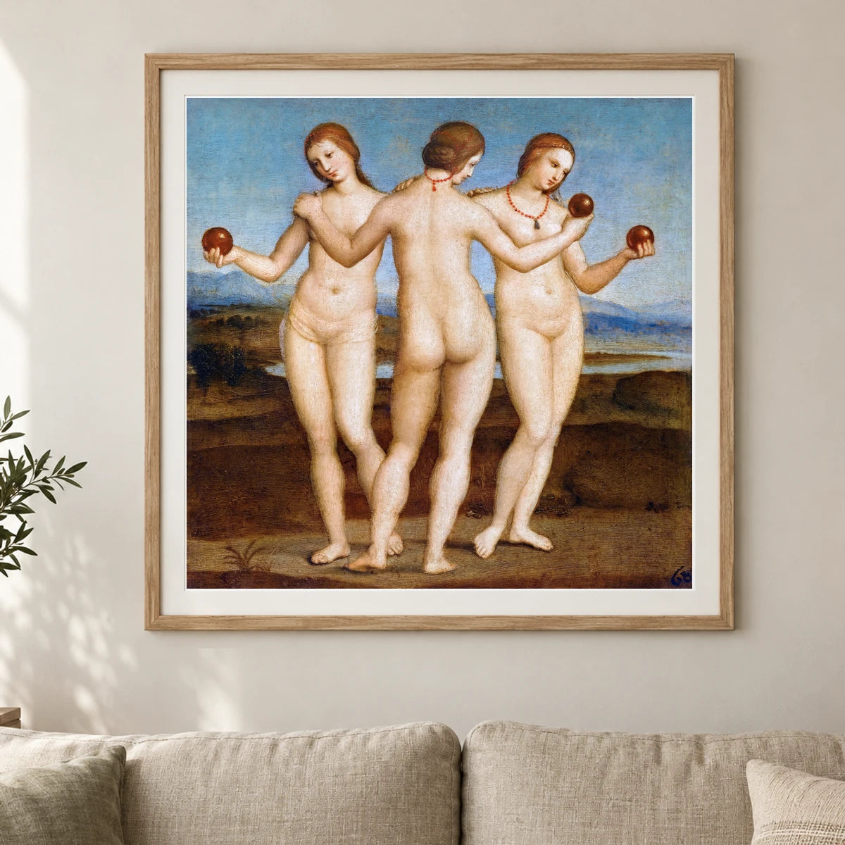 Raphael S Three Graces — Classical Art shown in a styled interior