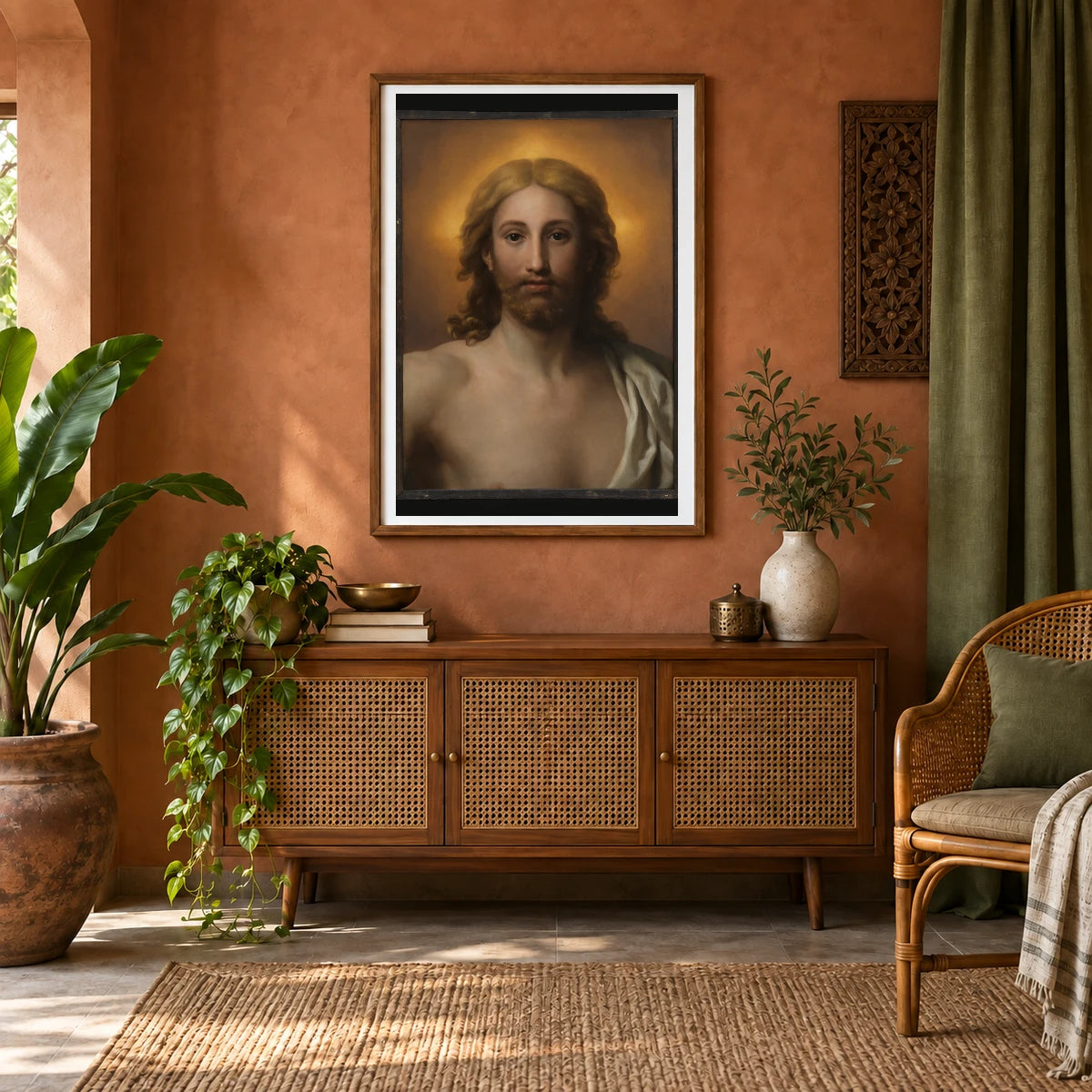 Salvator Mundi By Anton Raphael Mengs — Classical Art shown in a styled interior