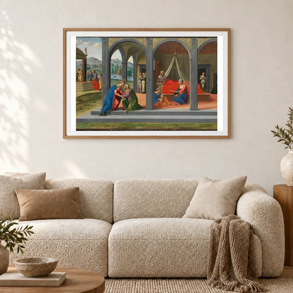 Scenes From The Life Of Saint John The Baptist By Francesco Granacci — Classical Art shown in a styled interior
