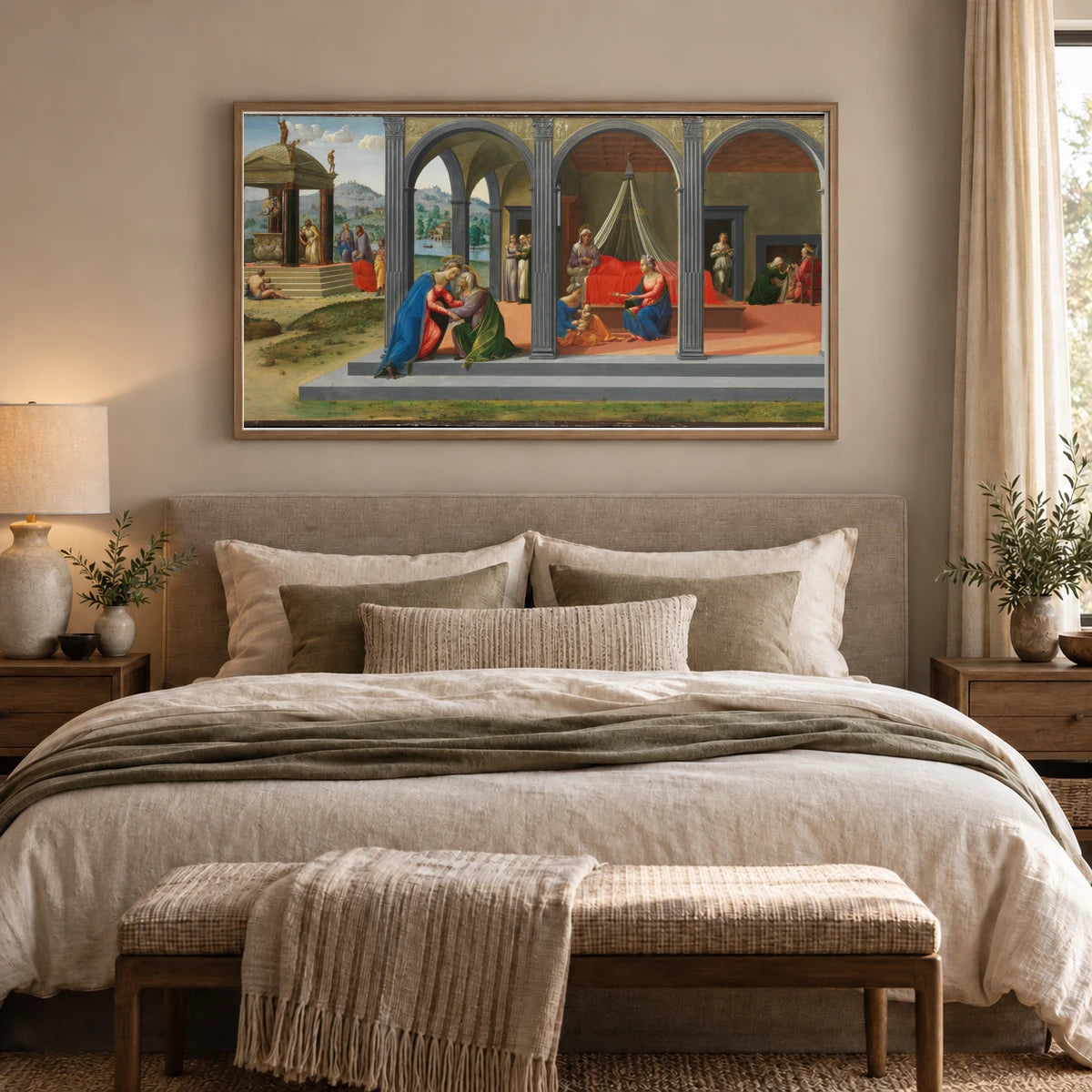 Scenes From The Life Of Saint John The Baptist By Francesco Granacci — Classical Art shown in a styled interior