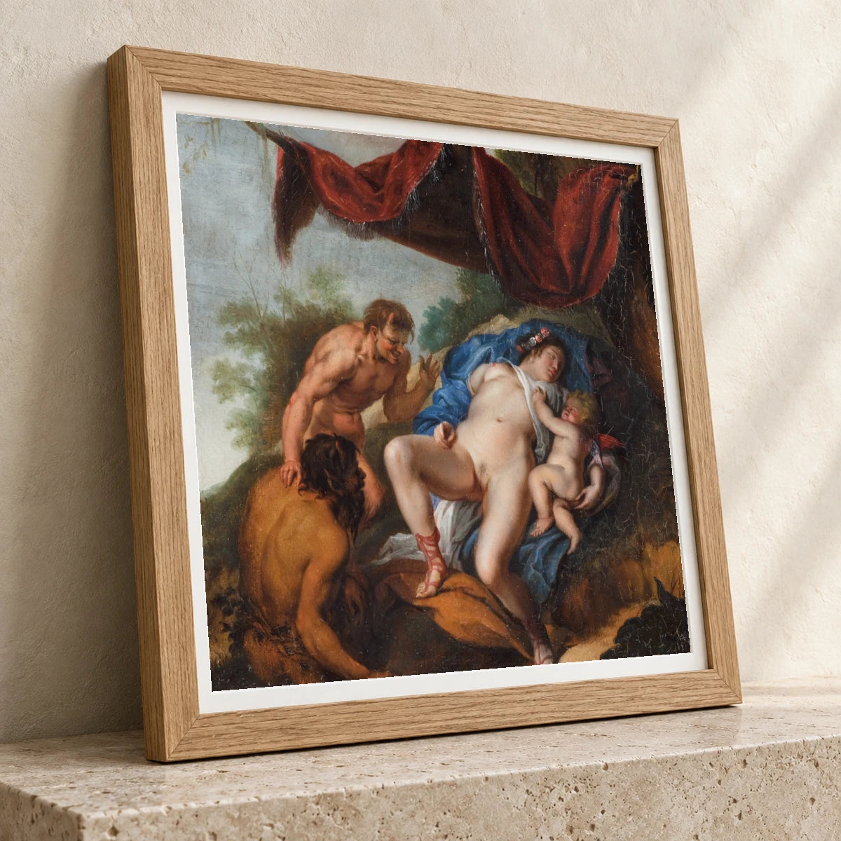 Sleeping Venus With Cupid Watched By Satyrs — Classical Art classical art print by SaamCrafts