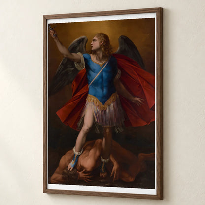 Standing Winged Male Figure With Long Curly Blonde Hair, Looking Up Toward Ulc — Classical Art classical art print by SaamCrafts
