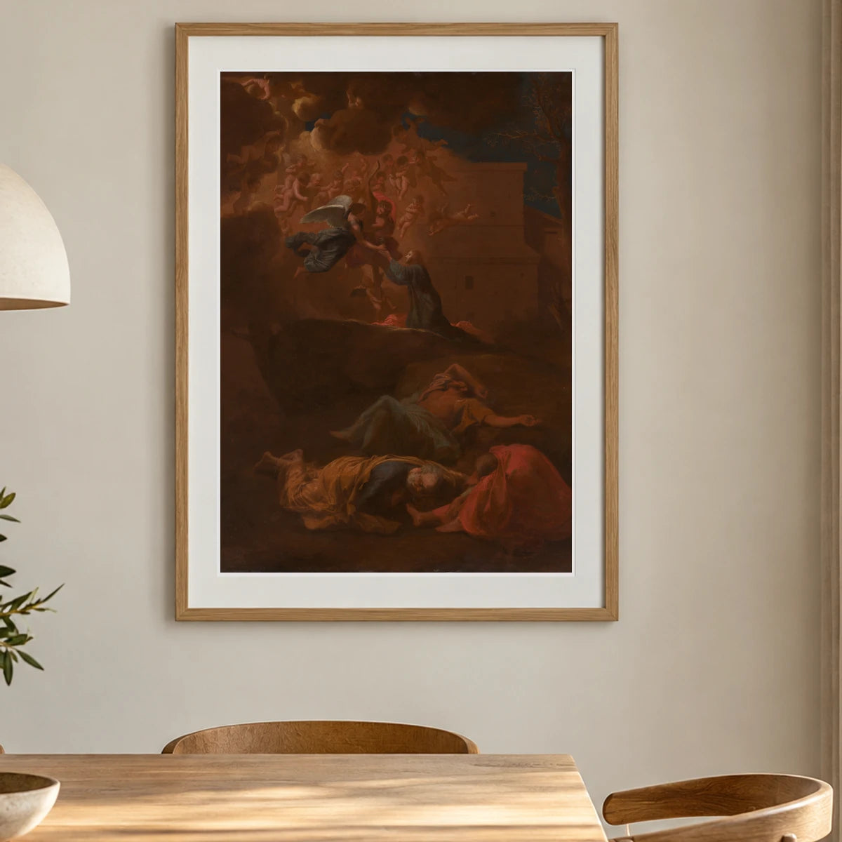 The Agony In The Garden By Nicolas Poussin — Classical Art shown in a styled interior