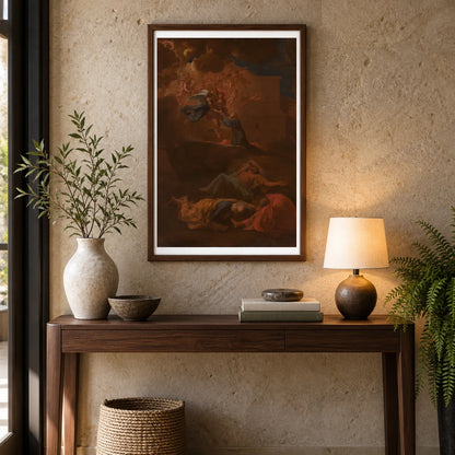 The Agony In The Garden By Nicolas Poussin — Classical Art shown in a styled interior