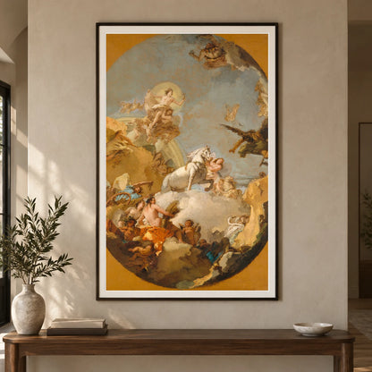 The Chariot Of Aurora By Giovanni Battista Tiepolo — Classical Art shown in a styled interior