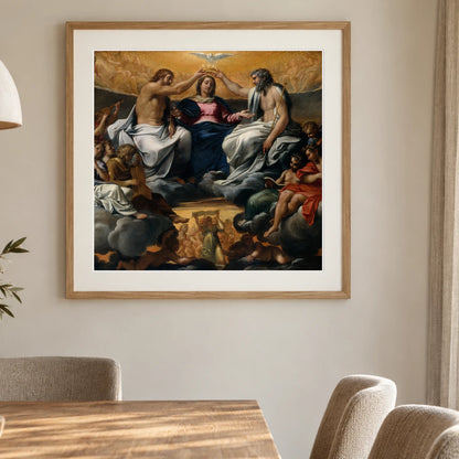 The Coronation Of The Virgin By Annibale Carracci — Classical Art shown in a styled interior