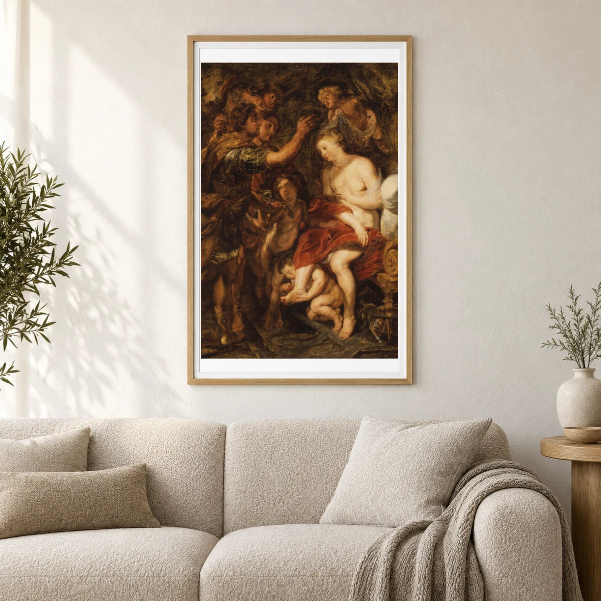 The Crowning Of Roxana By Peter Paul Rubens — Classical Art shown in a styled interior