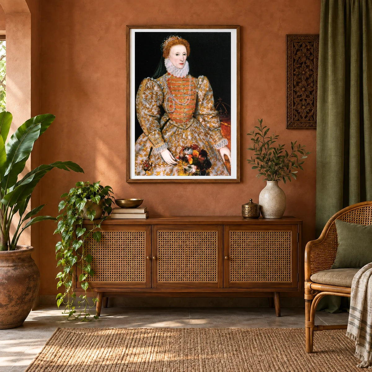 The Darnley Portrait Of Elizabeth I Of England — Classical Art shown in a styled interior