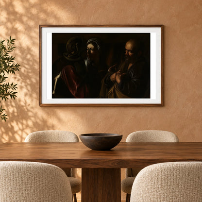 The Denial Of Saint Peter By Caravaggio — Classical Art shown in a styled interior