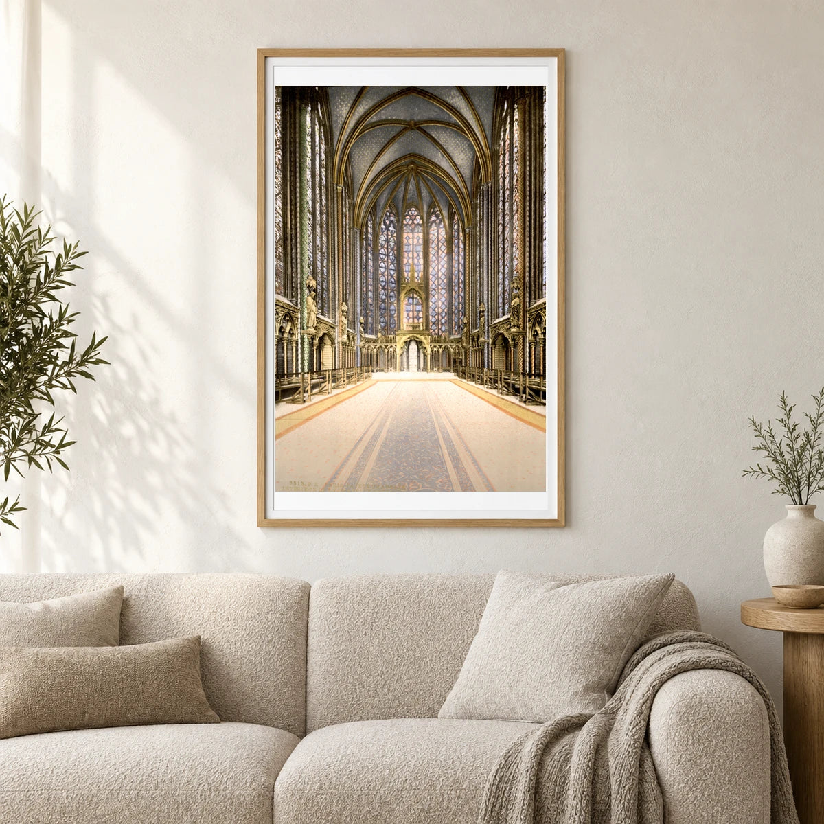 The Holy Chapel (sainte Chapelle), Interior, Paris, France. — Classical Art shown in a styled interior