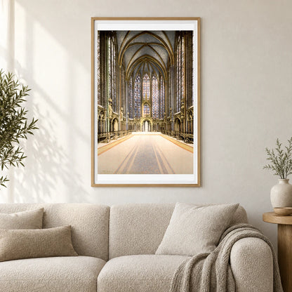 The Holy Chapel (sainte Chapelle), Interior, Paris, France. — Classical Art shown in a styled interior