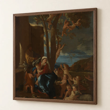 The Holy Family With Saint John The Baptist By Nicolas Poussin — Classical Art classical art print by SaamCrafts