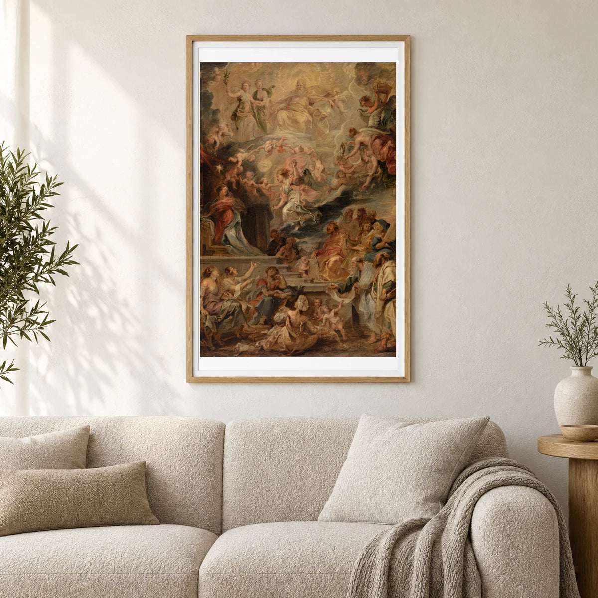 The Incarnation As Fulfillment Of All The Prophecies By Peter Paul Rubens — Classical Art shown in a styled interior