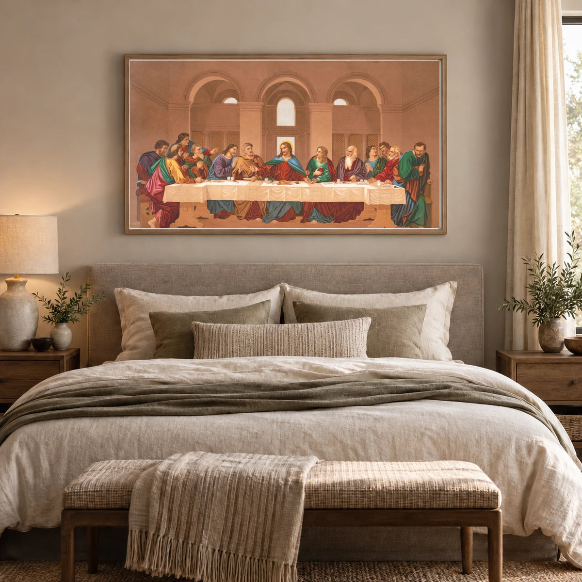 The Last Supper (1877) By Leonardo Da Vinci — Classical Art shown in a styled interior