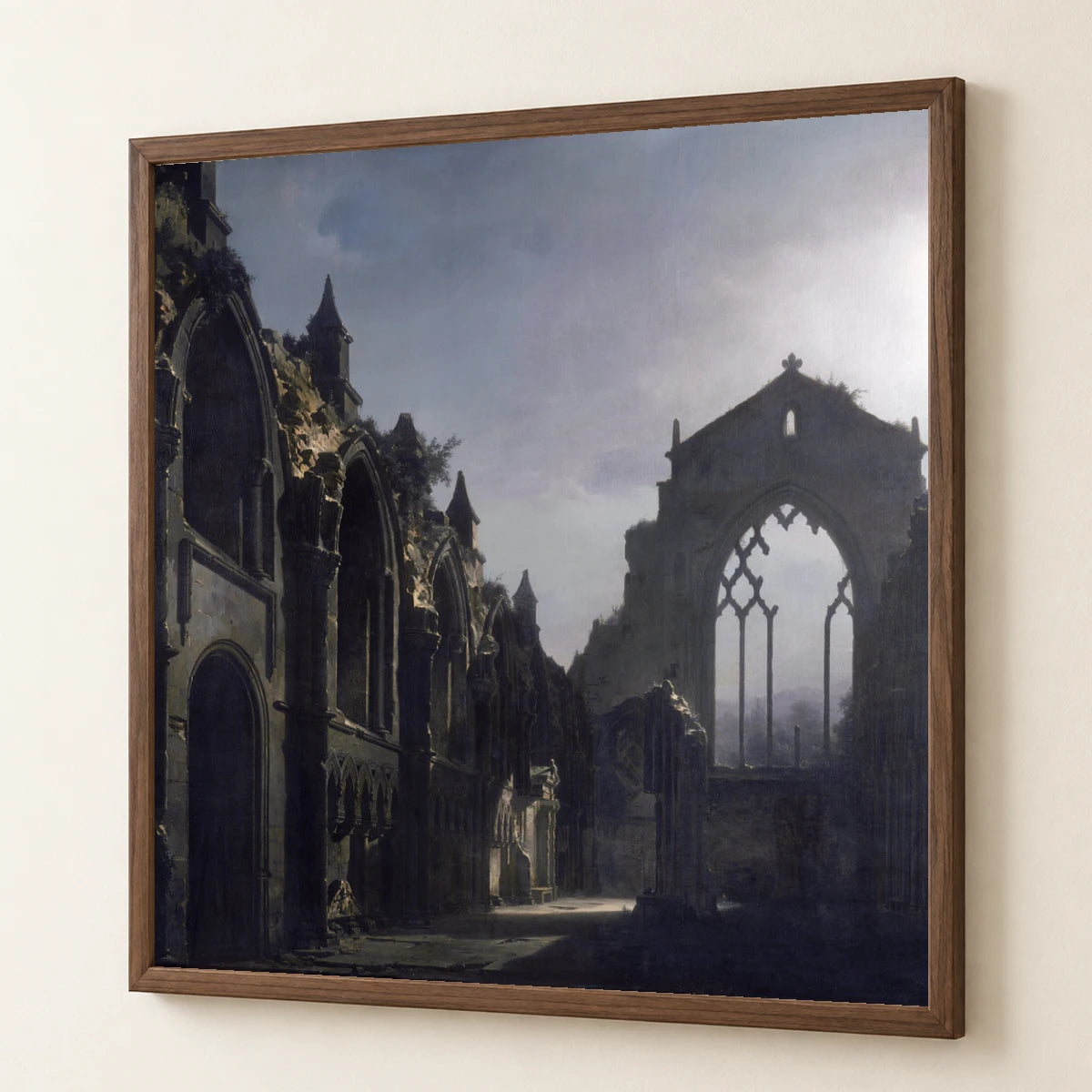 The Ruins Of Holyrood Chapel (louis Daguerre), — Classical Art classical art print by SaamCrafts