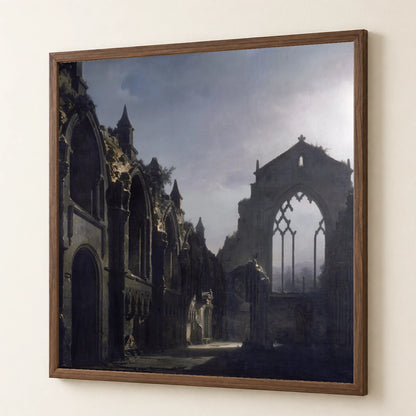 The Ruins Of Holyrood Chapel (louis Daguerre), — Classical Art classical art print by SaamCrafts