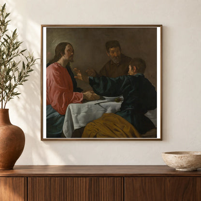 The Supper At Emmaus By Velázquez — Classical Art shown in a styled interior