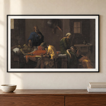 The Testament Of Eudamidas By Nicolas Poussin — Classical Art shown in a styled interior