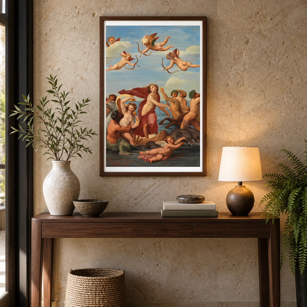 The Triumph Of Galatea, A Copy After Raphael — Classical Art shown in a styled interior