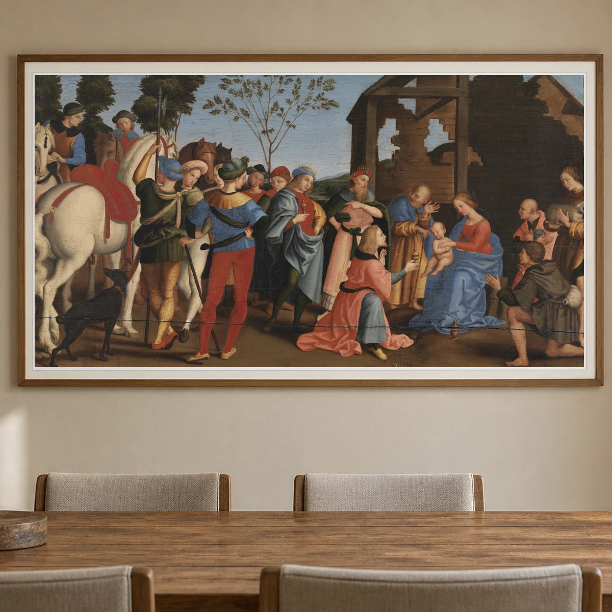 The Worship Of Kings By Raphael — Classical Art shown in a styled interior