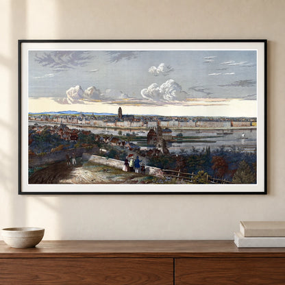 View From Sachsenhaeuser Berg (mountain Of Sachsenhausen) To The North — Classical Art shown in a styled interior