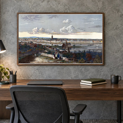View From Sachsenhaeuser Berg (mountain Of Sachsenhausen) To The North — Classical Art shown in a styled interior