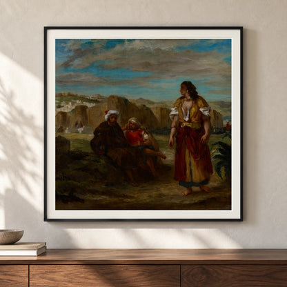 View Of Tangier By Eugène Delacroix — Classical Art shown in a styled interior